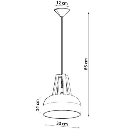 Lustra ar auklu CASCO 1xE27/60W/230V d. 30 cm Bērzs