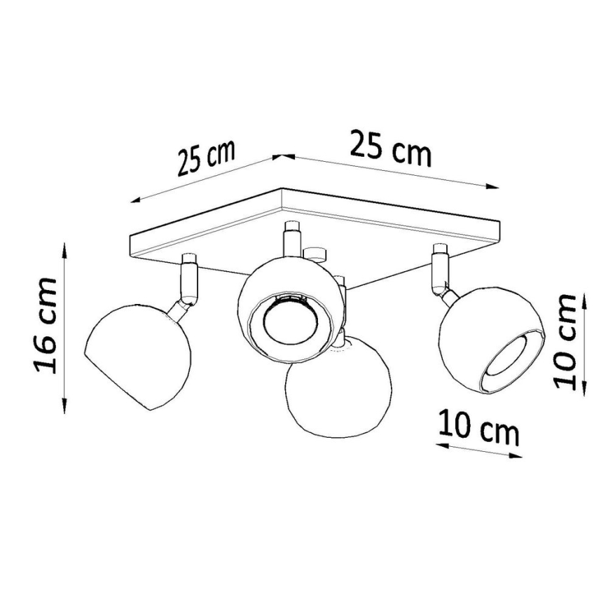 Griestu starmetis OCULARE 4xGU10/10W/230V