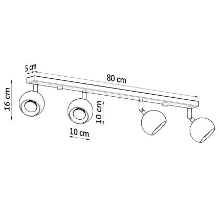Griestu starmetis OCULARE 4xGU10/10W/230V