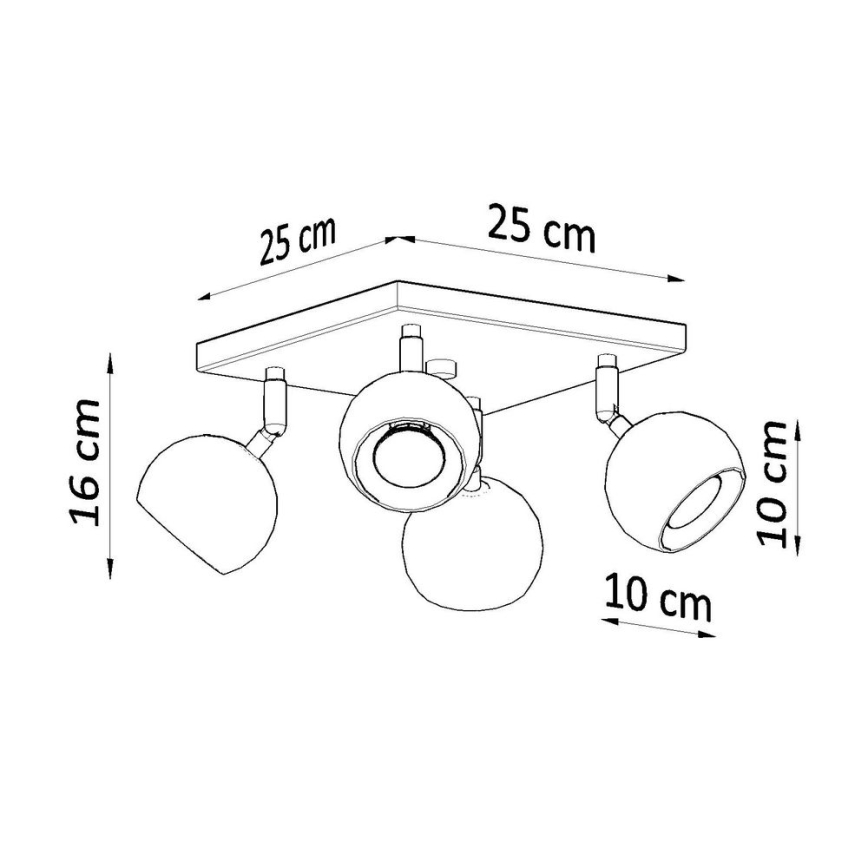 Griestu starmetis OCULARE 4xGU10/10W/230V