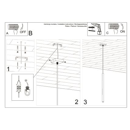 Lustra uz auklas PASTELO 1xG9/12W/230V balta