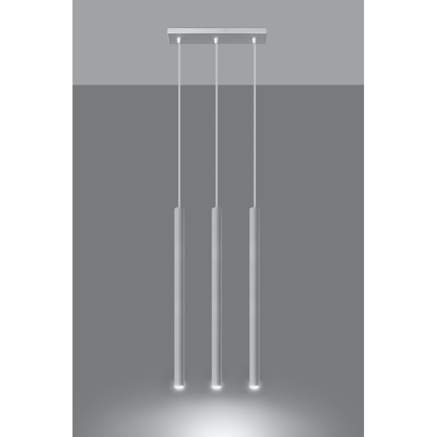 Lustra ar auklu PASTELO 3xG9/8W/230V balta