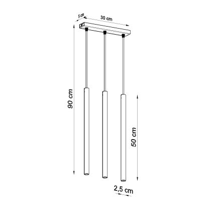 Lustra ar auklu PASTELO 3xG9/8W/230V balta