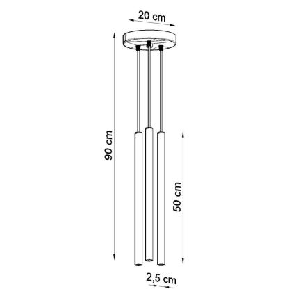 Lustra ar auklu PASTELO 3xG9/8W/230V balta