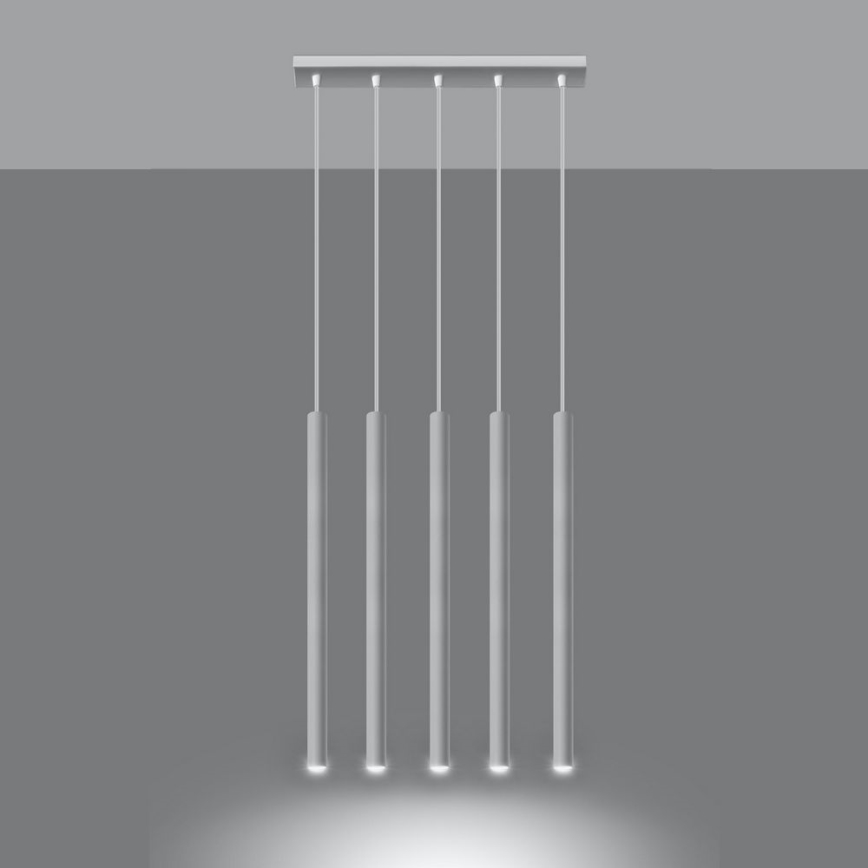 Lustra ar auklu PASTELO 5xG9/8W/230V balta