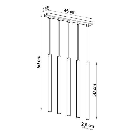 Lustra ar auklu PASTELO 5xG9/8W/230V balta