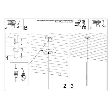 Lustra ar auklu PASTELO 1 1xG9/12W/230V melns