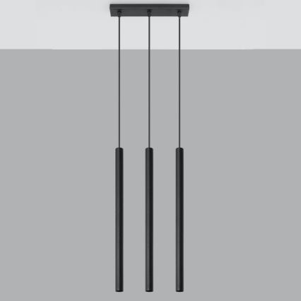 Lustra ar auklu PASTELO 3xG9/8W/230V melna