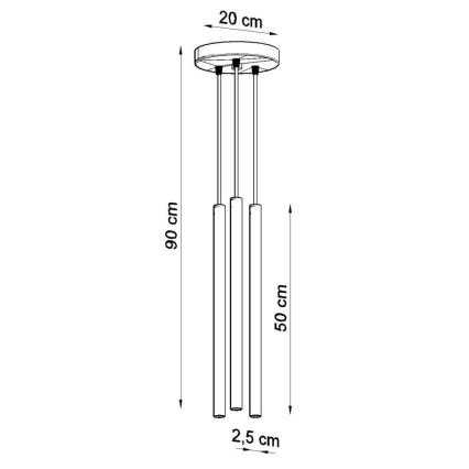 Lustra ar auklu PASTELO 3xG9/8W/230V melna