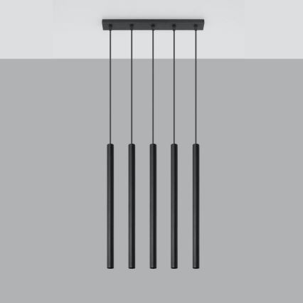 Lustra ar auklu PASTELO 5xG9/8W/230V melna