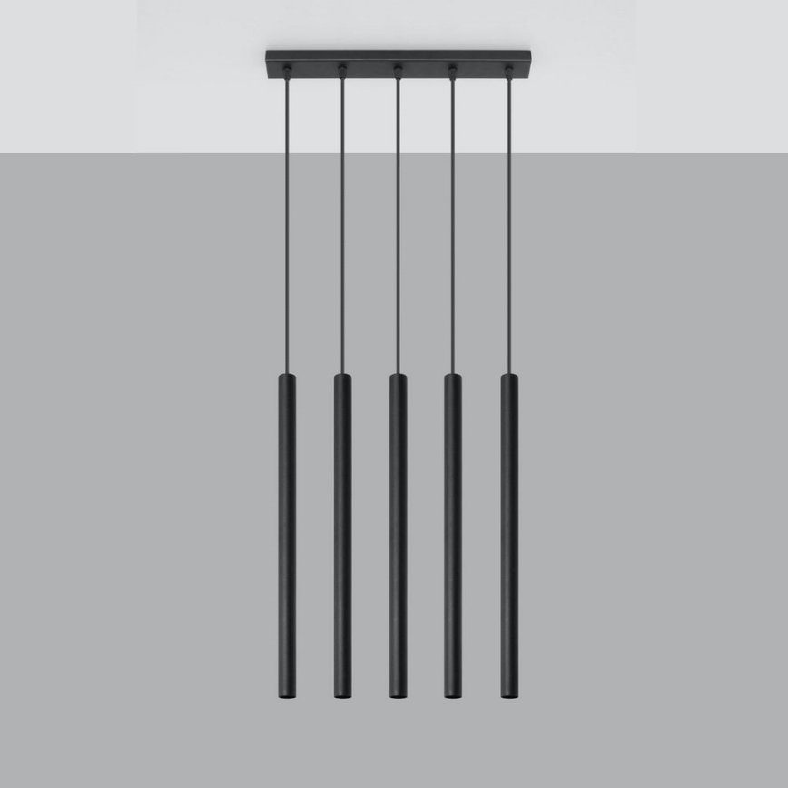Lustra ar auklu PASTELO 5xG9/8W/230V melna