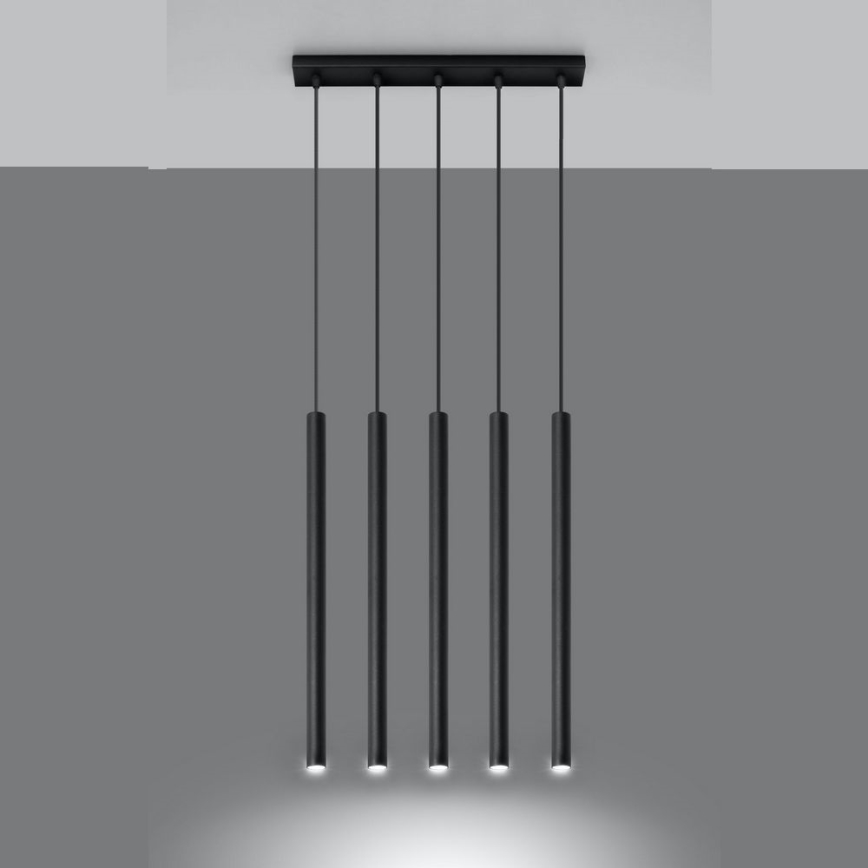 Lustra ar auklu PASTELO 5xG9/8W/230V melna