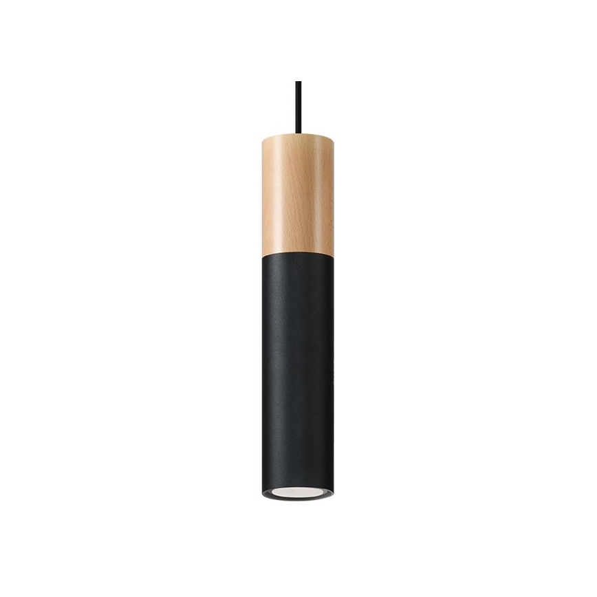 Lustra ar auklu PABLO 1xGU10/40W/230V melna/dižskābardis