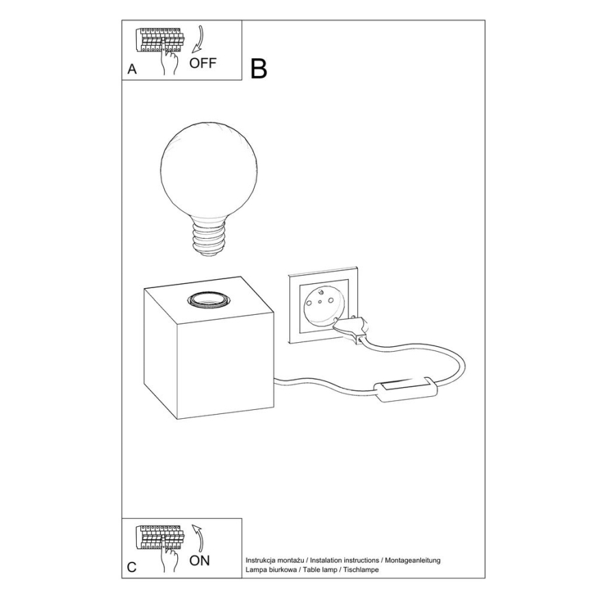 Galda lampa ABEL 1xE27/15W/230V dižskābardis