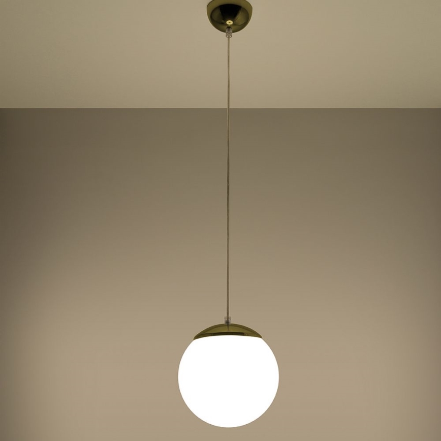 Pakaramais lustrs uz vada TOYA 1xE27/60W/230V Ø 20 cm balta/zelta