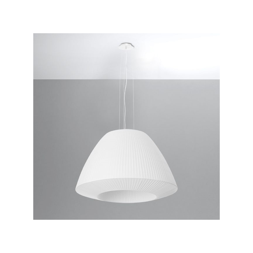 Lustra ar auklu BELLA 3xE27/60W/230V d. 60 cm balta