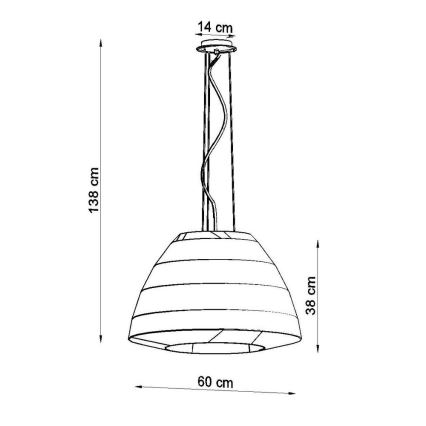 Lustra ar auklu BELLA 3xE27/60W/230V d. 60 cm balta