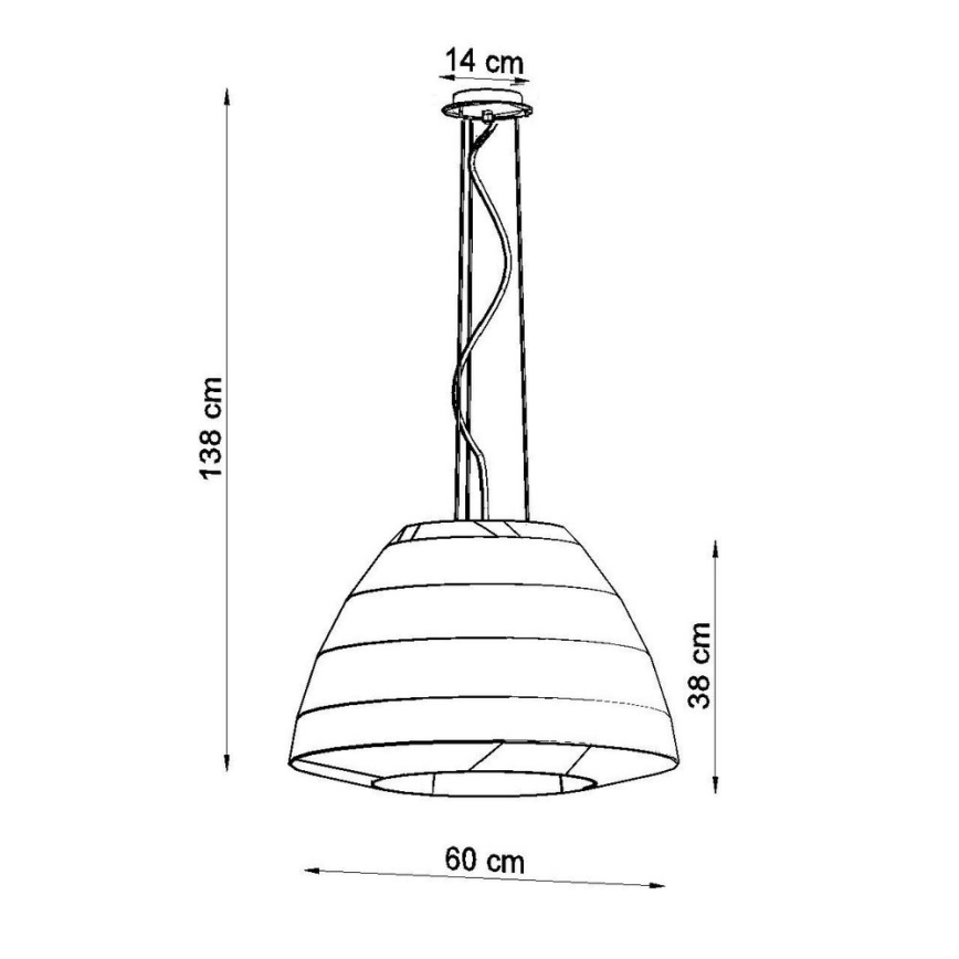 Lustra ar auklu BELLA 3xE27/60W/230V d. 60 cm balta