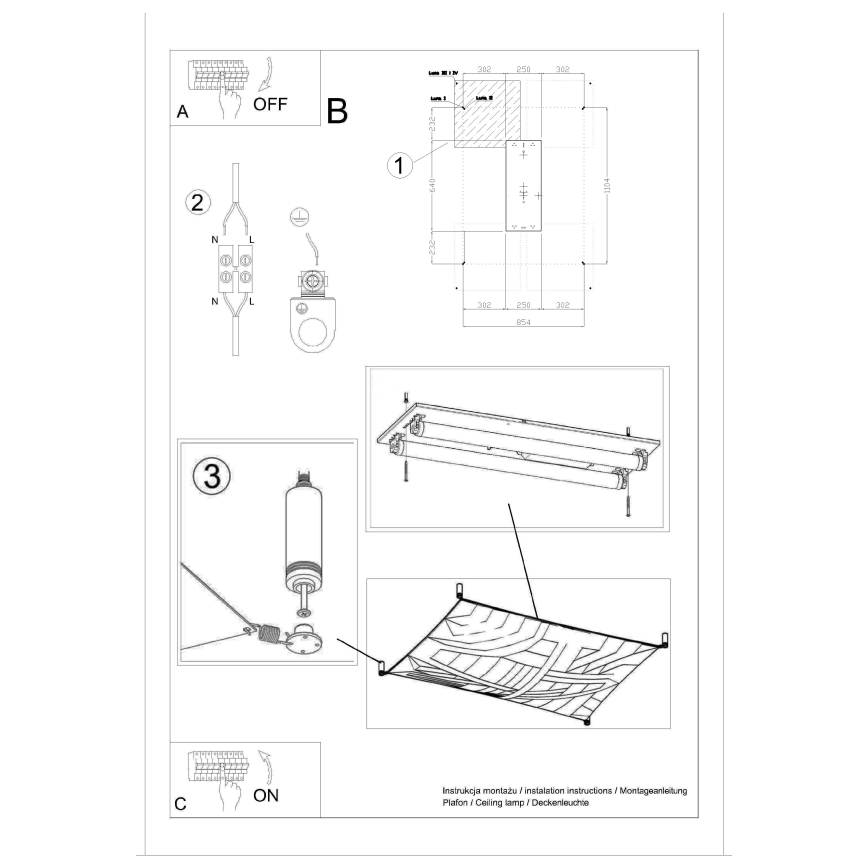LED griestu gaismeklis LUNA 2xG13/8,5W/230V 8x10,5 cm balts