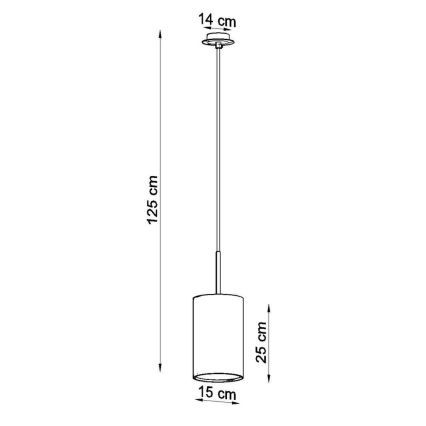 Lustra ar auklu OTTO 1xE27/60W/230V d. 15 cm balta