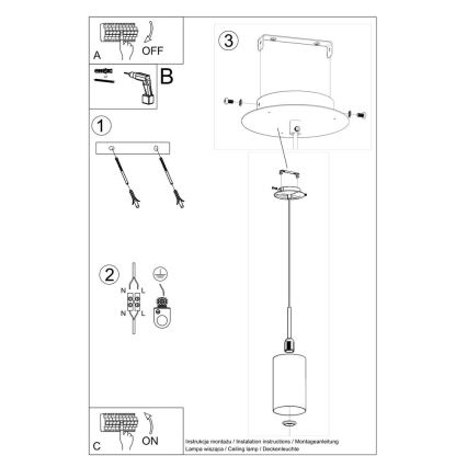 Lustra ar auklu OTTO 1xE27/60W/230V d. 15 cm balta