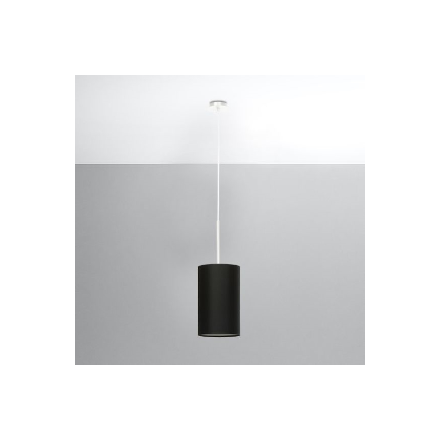 Lustra ar auklu OTTO 1xE27/60W/230V d. 15 cm melna
