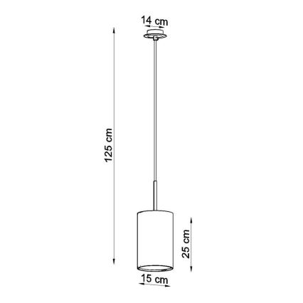 Lustra ar auklu OTTO 1xE27/60W/230V d. 15 cm melna