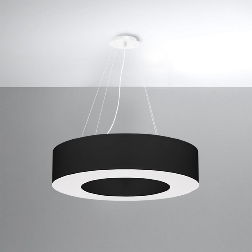 Lustra ar auklu SATURNO 6xE27/60W/230V d. 70 cm melna