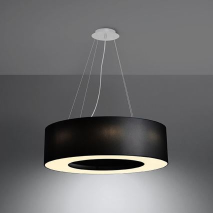 Lustra ar auklu SATURNO 6xE27/60W/230V d. 70 cm melna