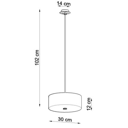 Lustra ar auklu SKALA 3xE27/60W/230V d. 30 cm melna