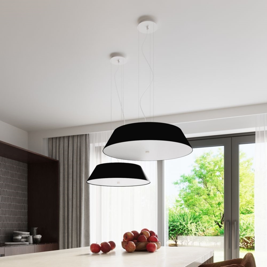 Lustra ar auklu VEGA 5xE27/60W/230V d. 60 cm melna