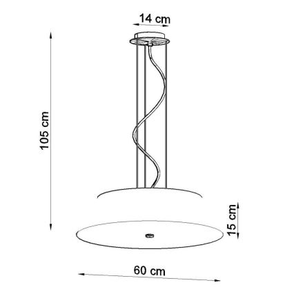 Lustra ar auklu VEGA 5xE27/60W/230V d. 60 cm melna