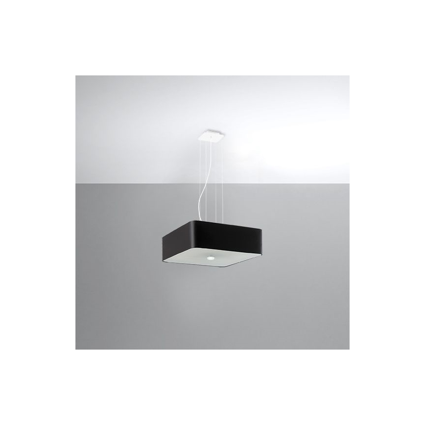 Lustra ar auklu LOKKO 5xE27/60W/230V 45 cm melna