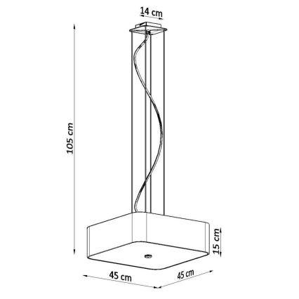 Lustra ar auklu LOKKO 5xE27/60W/230V 45 cm melna