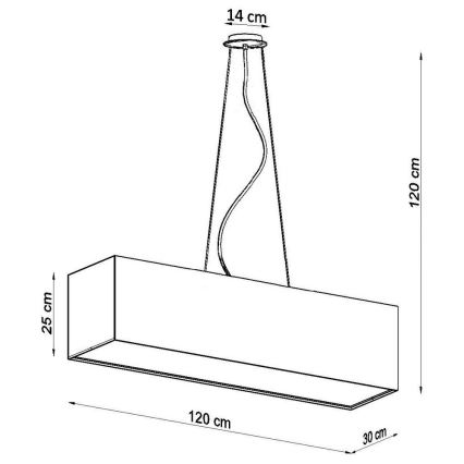 Lustra uz auklas SANTA 5xE27/60W/230V 120 cm balta