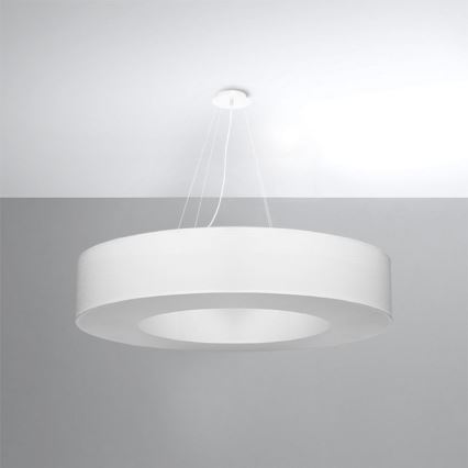 Lustra ar auklu SATURNO 8xE27/60W/230V d. 90 cm balta