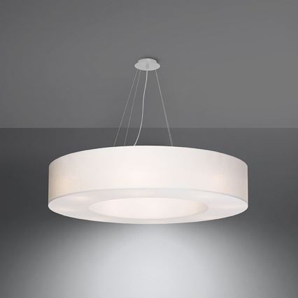 Lustra ar auklu SATURNO 8xE27/60W/230V d. 90 cm balta