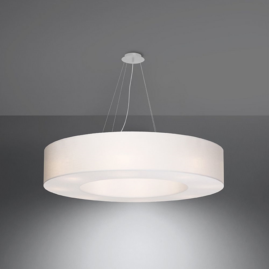 Lustra ar auklu SATURNO 8xE27/60W/230V d. 90 cm balta