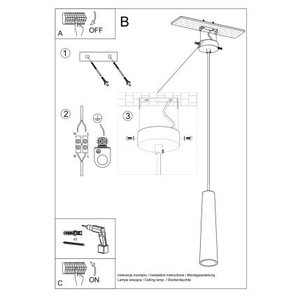 Lustra ar auklu ELECTRA 1xGU10/40W/230V