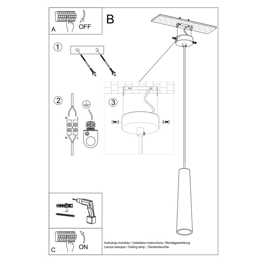 Lustra ar auklu ELECTRA 1xGU10/40W/230V