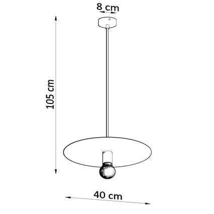 Lustra uz auklas FLAVIO 1xE27/60W/230V melna