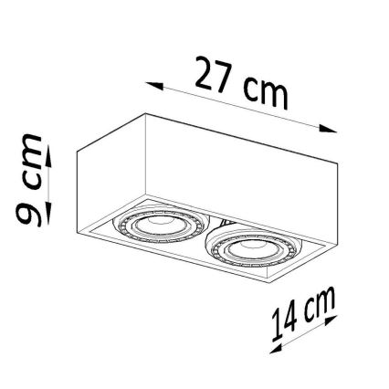 Griestu lampa QUATRO AR111 2xGU10/40W/230V betons