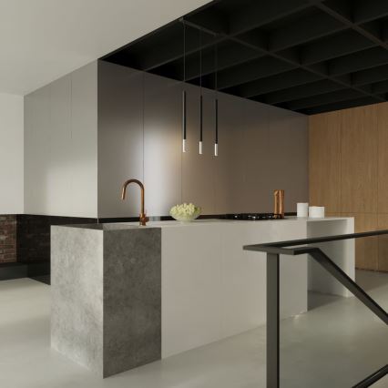 Lustra ar auklu MOSAIC 1xG9/12W/230V melna/spīdīgi hromēts