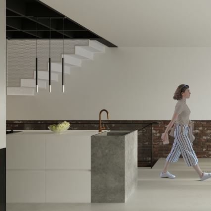 Lustra ar auklu MOSAIC 1xG9/12W/230V melna/spīdīgi hromēts