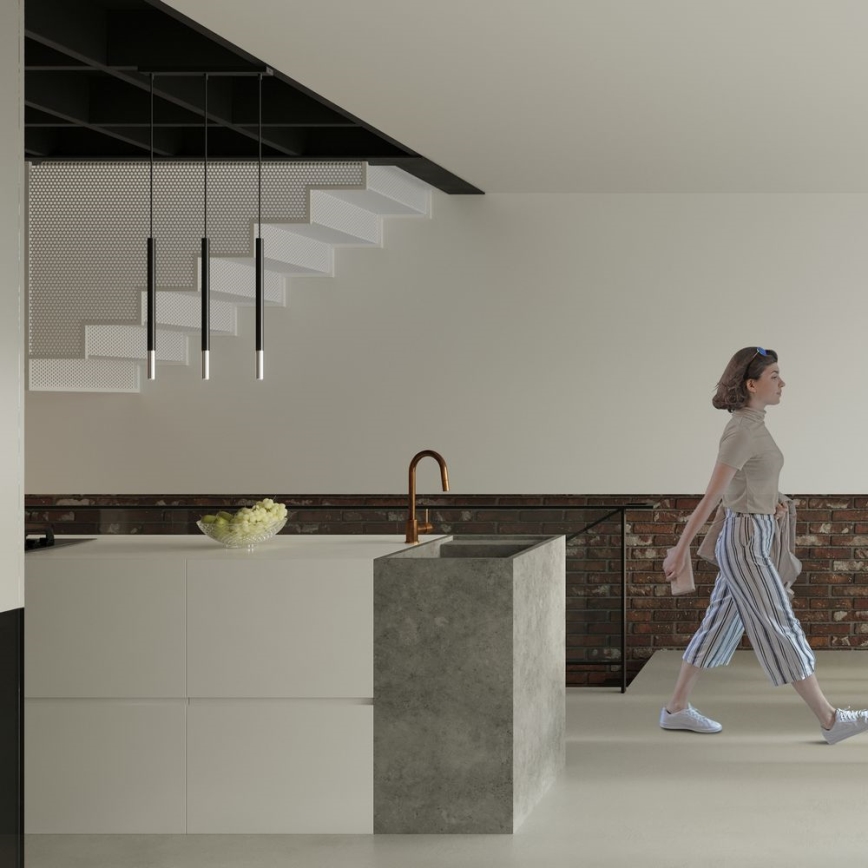 Lustra ar auklu MOSAIC 1xG9/12W/230V melna/spīdīgi hromēts