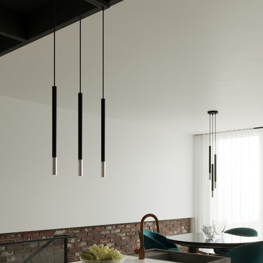 Lustra ar auklu MOSAIC 1xG9/12W/230V melna/spīdīgi hromēts