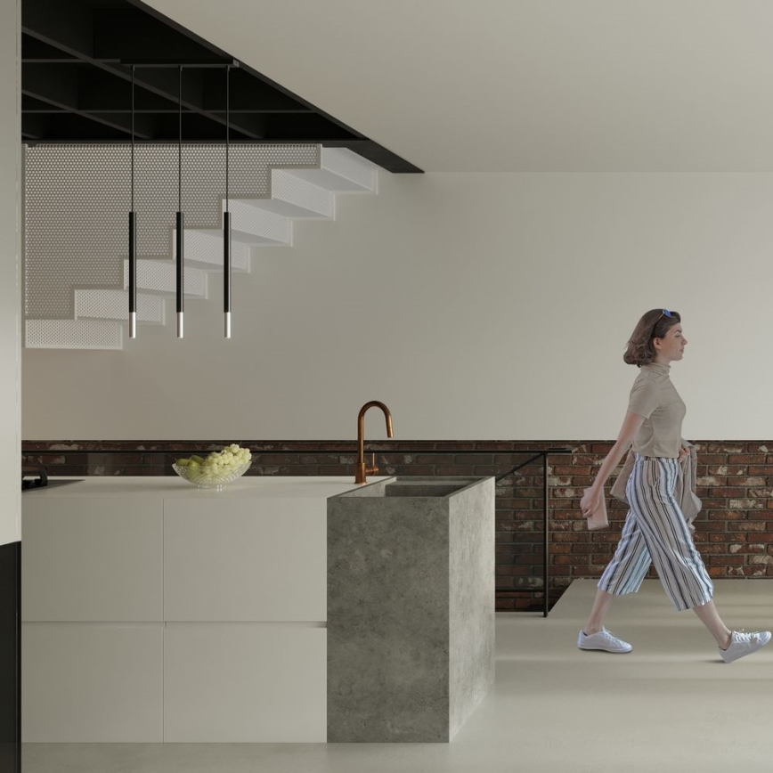 Lustra ar auklu MOSAIC 3xG9/12W/230V melna/spīdīgi hromēts