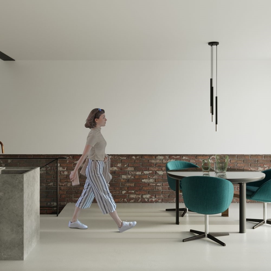 Lustra ar auklu MOSAIC 3xG9/12W/230V melna/spīdīgi hromēts