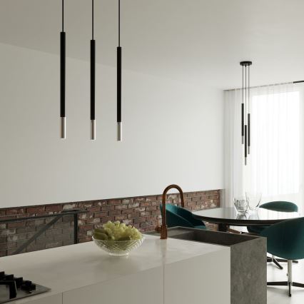 Lustra ar auklu MOSAIC 3xG9/12W/230V melna/spīdīgi hromēts