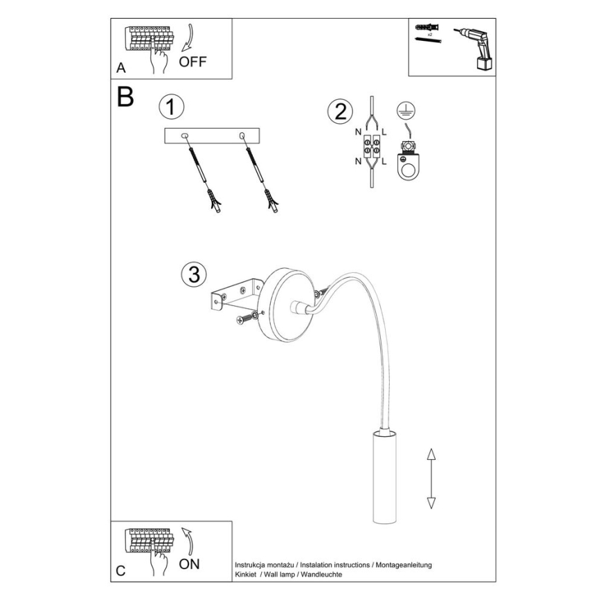 Elastīga maza lampa AXIL 1xG9/12W/230V melna